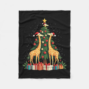 Couverture Polaire Giraffe de Noël Amateurs de girafe Noël Noël Ho