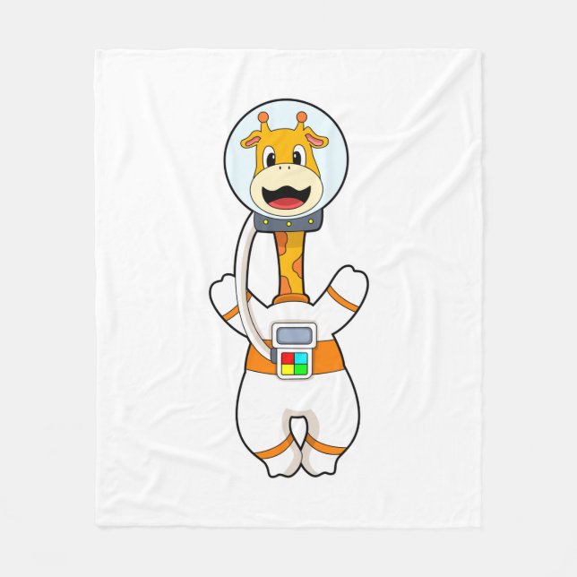 Couverture Polaire Giraffe en astronaute en costume (Devant)