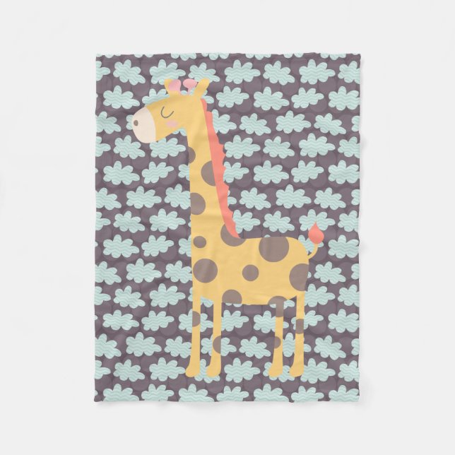 Couverture Polaire Giraffe et nuages (Devant)