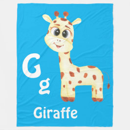Couverture Polaire Giraffe personnaliser ABC : Lettre G - Ajouter vot