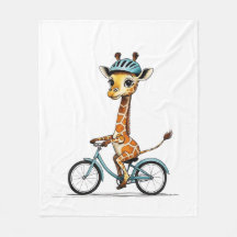 Giraffe Riding a Bicycle - Crayon à main