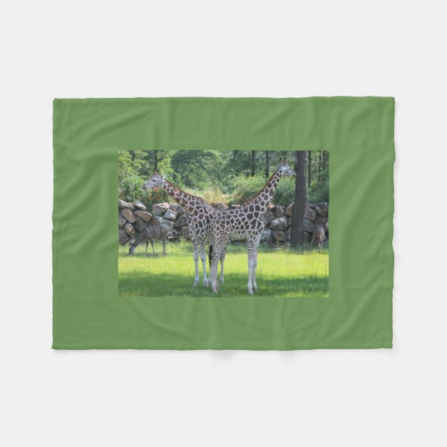 Couverture Polaire Giraffe Twins Mignonne Personnaliser Destiny Desti (Devant (Horizontal))