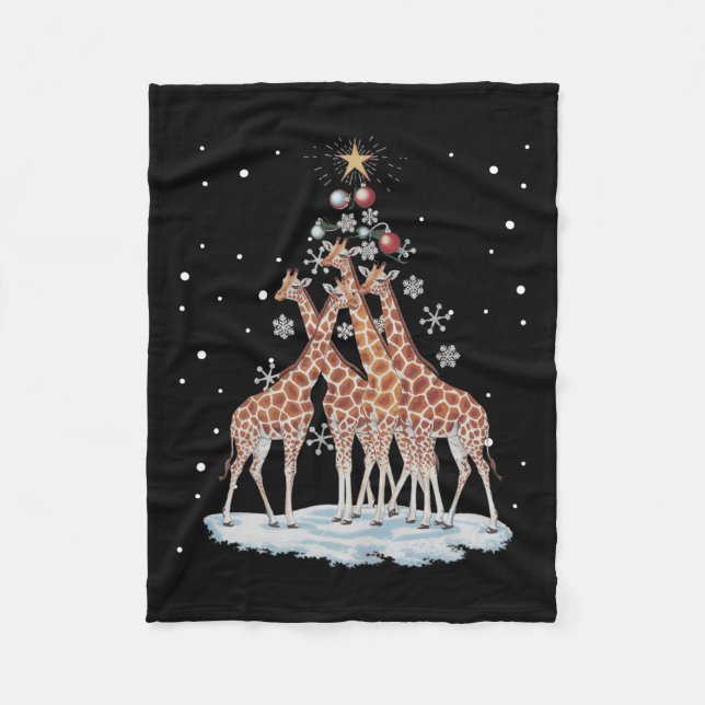 Couverture Polaire Giraffes Arbre de Noël Giraffe Arbre de Noël Joyeu (Devant)