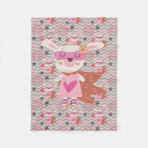 Couverture Polaire Girl Superhero Bunny