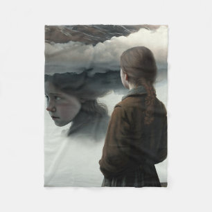 Couverture Polaire Girl with clouds