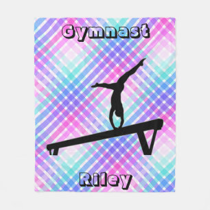 Couverture Polaire Girls Gymnast Gymnastique Balance Beam Pastel