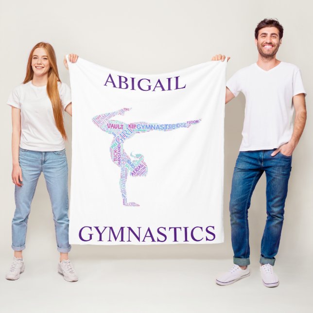 Couverture Polaire Girls Gymnastique Word Art / Word Cloud (En situation)