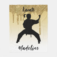 Girls Karate Stance Gold Parties scintillant Drip 