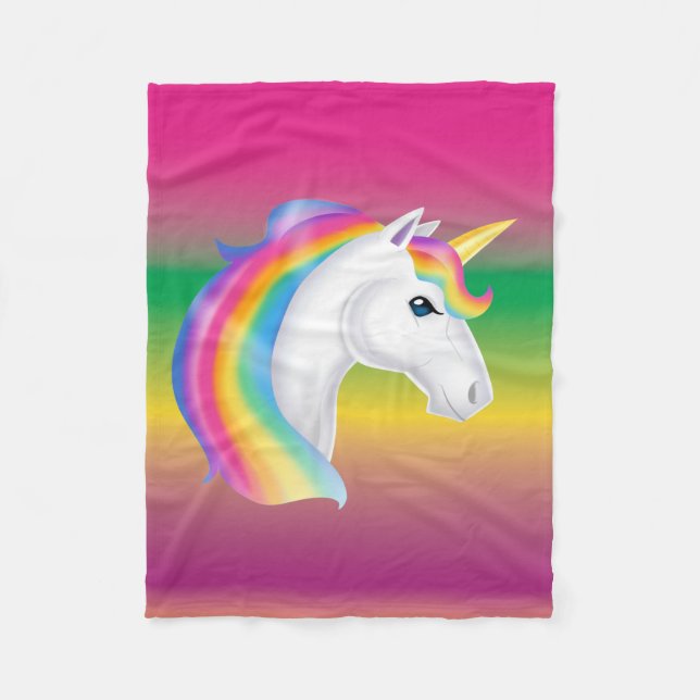 Couverture Polaire Girls Rainbow Unicorn Fleece (Devant)
