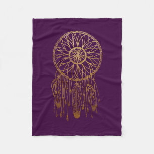 Couverture Polaire Girly pourpre d'or de receveur lunatique de rêve
