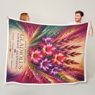 Couverture Polaire Gladiolus d'août Fleur de naissance Conscience flo