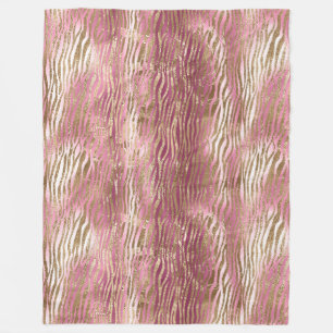 Couverture Polaire Glam rose Glam Gold Zebra Poster de animal