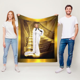 Couverture Polaire Glamour Hollywood Regency Diva Or