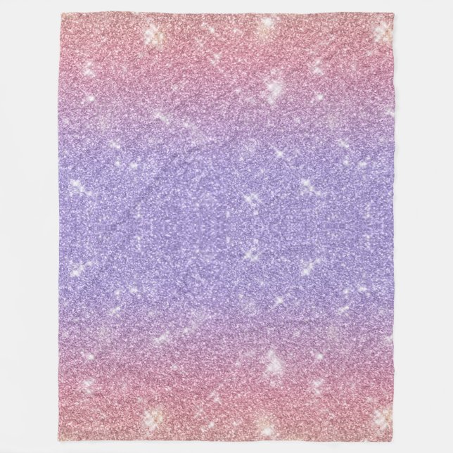 Couverture Polaire Glitterie violet et rose (Devant)
