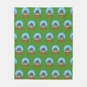 Couverture Polaire Globe de neige avec un moineau mignon jouant au so