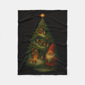 Couverture Polaire Gnome Christmas Tree Village Fleece Blanket – Cozy