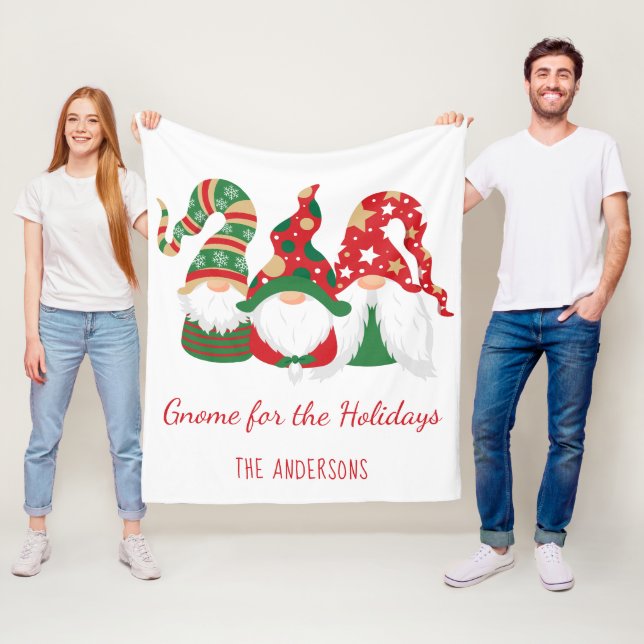 Couverture Polaire Gnome de Noël pour les fêtes Personnalisé (En situation)