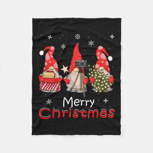 Couverture Polaire Gnome Famille Noël S Pour Femmes Hommes - Gnomies  (Devant)