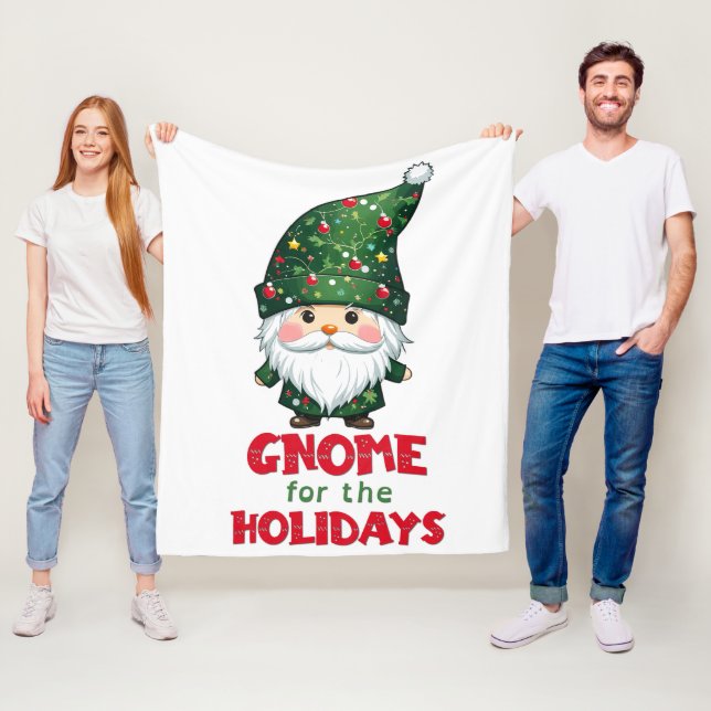 Couverture Polaire Gnome Pour Les Vacances Drôle & Adorable Noël (En situation)