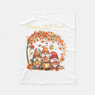 Couverture Polaire Gnomes d'automne Heureux automne à tous Feuilles d