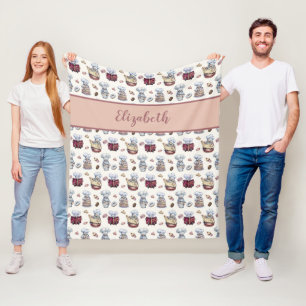 Couverture Polaire Gnomes personnalisés cueillette de gâteaux beignet