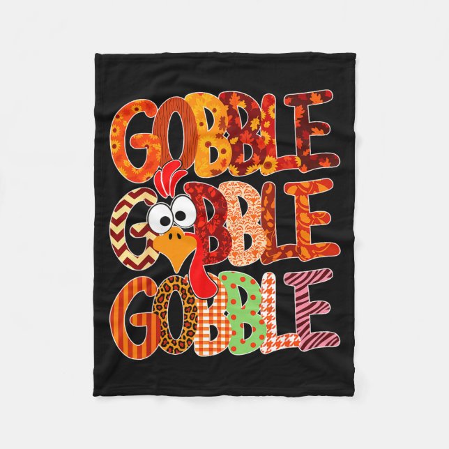 Couverture Polaire Gobble Gobble Funny Turkey Thanksgiving Women Girl (Devant)