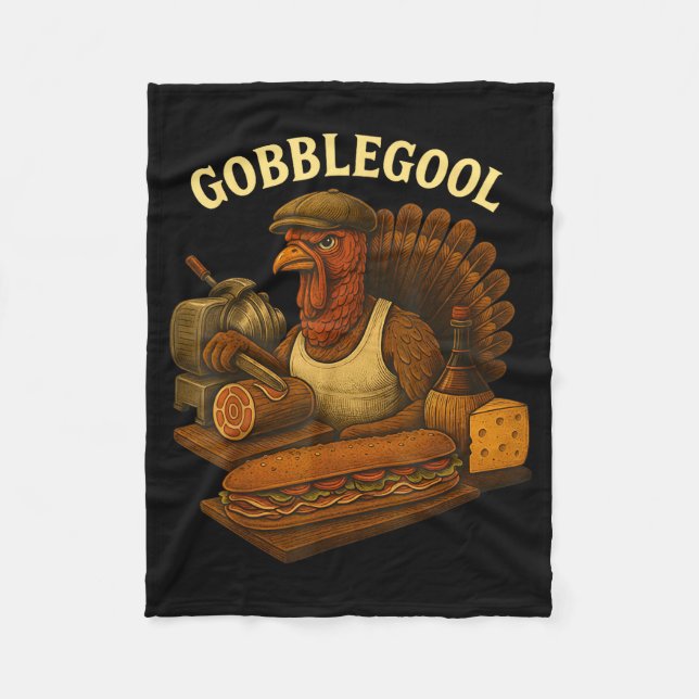 Couverture Polaire Gobbol Turkey Baker Thanksgiving  (Devant)