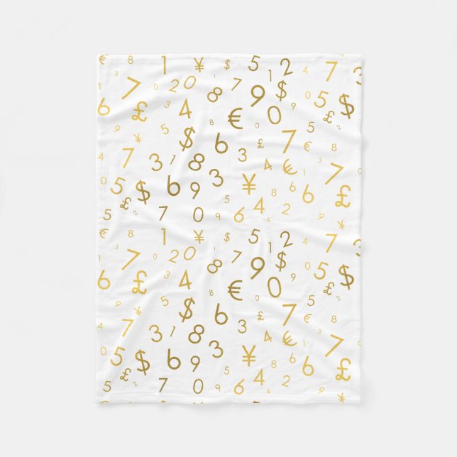 Couverture Polaire Gold Luxury Numéros & Devise Symboles Motif (Devant)