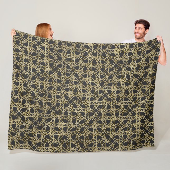 Couverture Polaire Gold Scratch Golden Modern Glamor Unique Élégant (En situation)