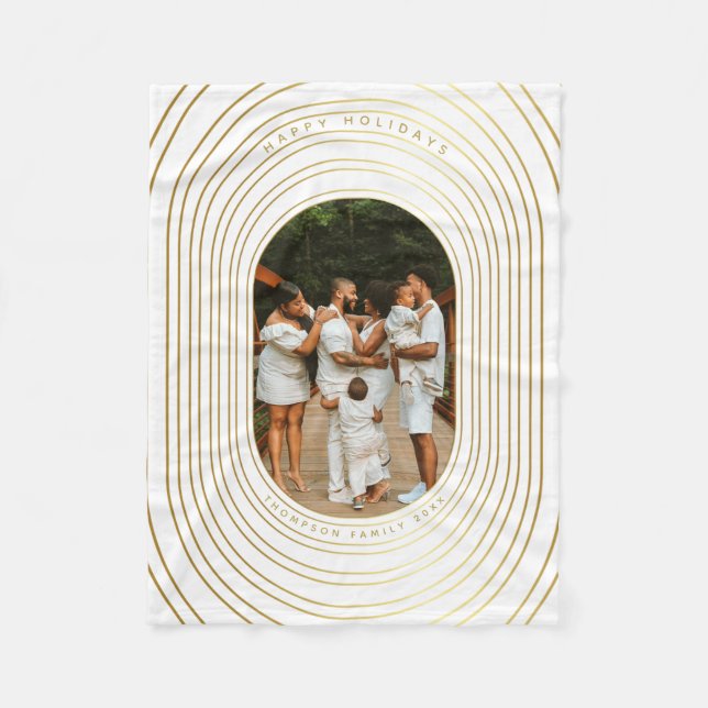 Couverture Polaire Gold White Photo Famille (Devant)