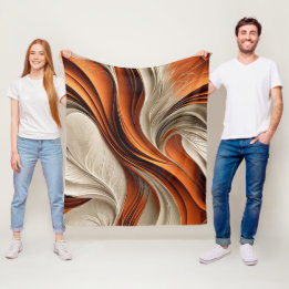 Couverture Polaire Golden Air – Cuivre et Bronze Abstrait