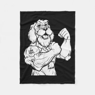 Couverture Polaire Golden Doodle Biceps Tatouage - Chien race Animal