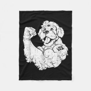 Couverture Polaire Golden Doodle Biceps Tattoo Chien race - Animal de