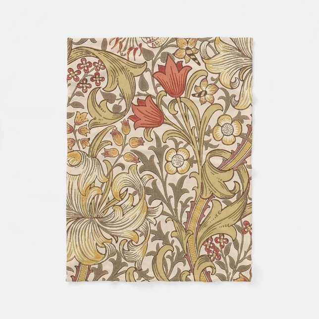 Couverture Polaire Golden Lily Version Motif 2 Par William Morris (Devant)