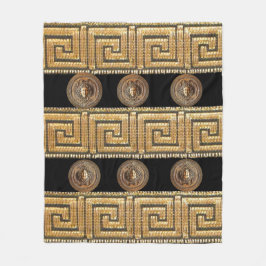 Couverture Polaire Golden Medusa Meander Concepteur clé grecque