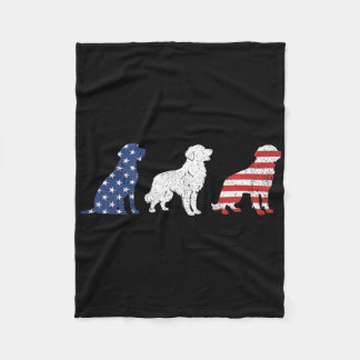 Couverture Polaire Golden Retriever 4 juillet Merica