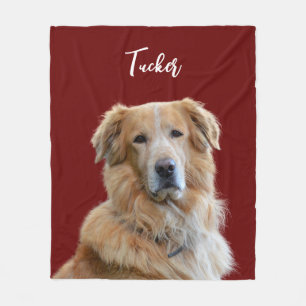 Couverture Polaire Golden Retriever Chien, Photo personnalisée, Nom,