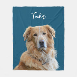 Couverture Polaire Golden Retriever Chien, Photo personnalisée, Nom, 