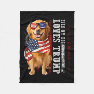 Couverture Polaire Golden Retriever Même Mon Chien Aime Trump Funny