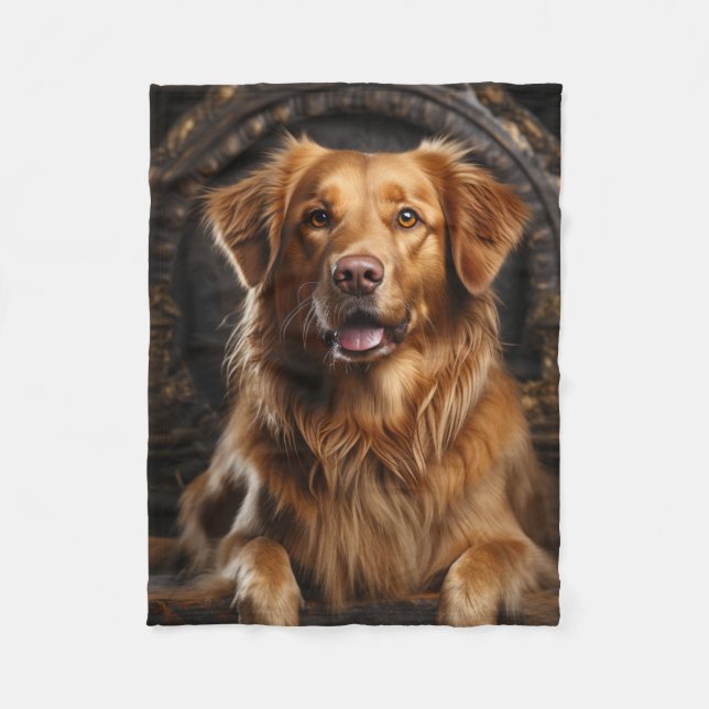 Couverture Polaire Golden Retriever pose (Devant)