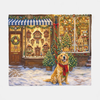 Couverture Polaire Golden Retriever Vacances 