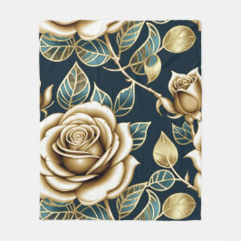 Couverture Polaire Golden Roses With a Metallic Finish