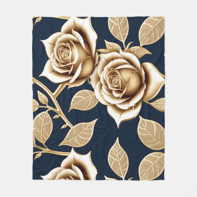 Couverture Polaire Golden Roses With A Metallic Finish (Devant)