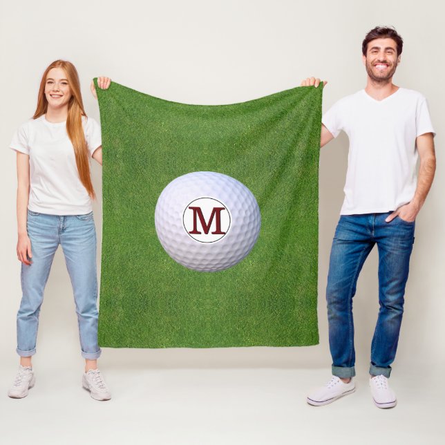 Couverture Polaire Golf Ball Monogramme Golfer Greens Turf (En situation)