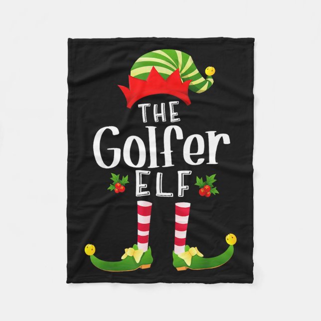 Couverture Polaire Golfer Christmas Elf Matching Pajama X-mas Party  (Devant)
