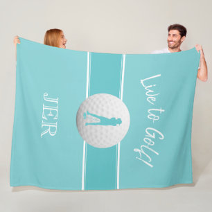 Couverture Polaire Golfer Ladies Sports Modèle Turquoise Monogramme