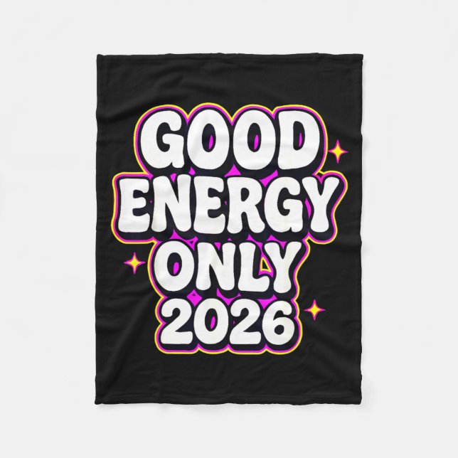 Couverture Polaire Good Energy Only 2026 Retro Bubble Letter Design  (Devant)
