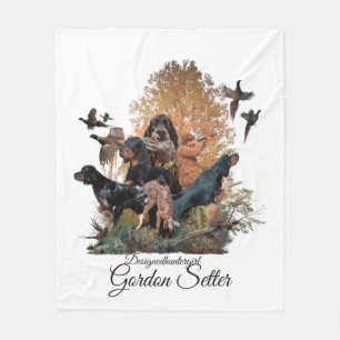 Couverture Polaire Gordon Setter, saison de chasse Wood Wall Art Coff