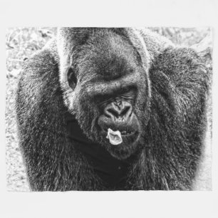 Couverture Polaire Gorille masculin de Silverback de plaine, noir et