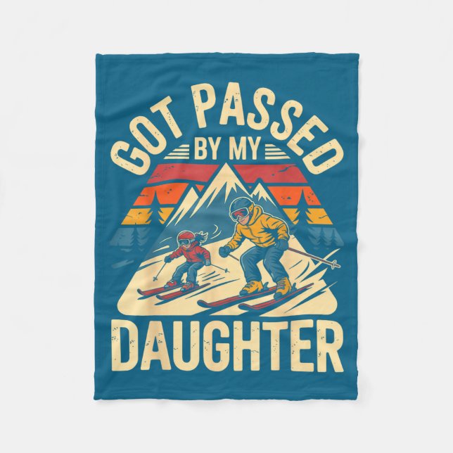 Couverture Polaire Got Ped By My Daughter Funny Ski Dad Retro Mountai (Devant)